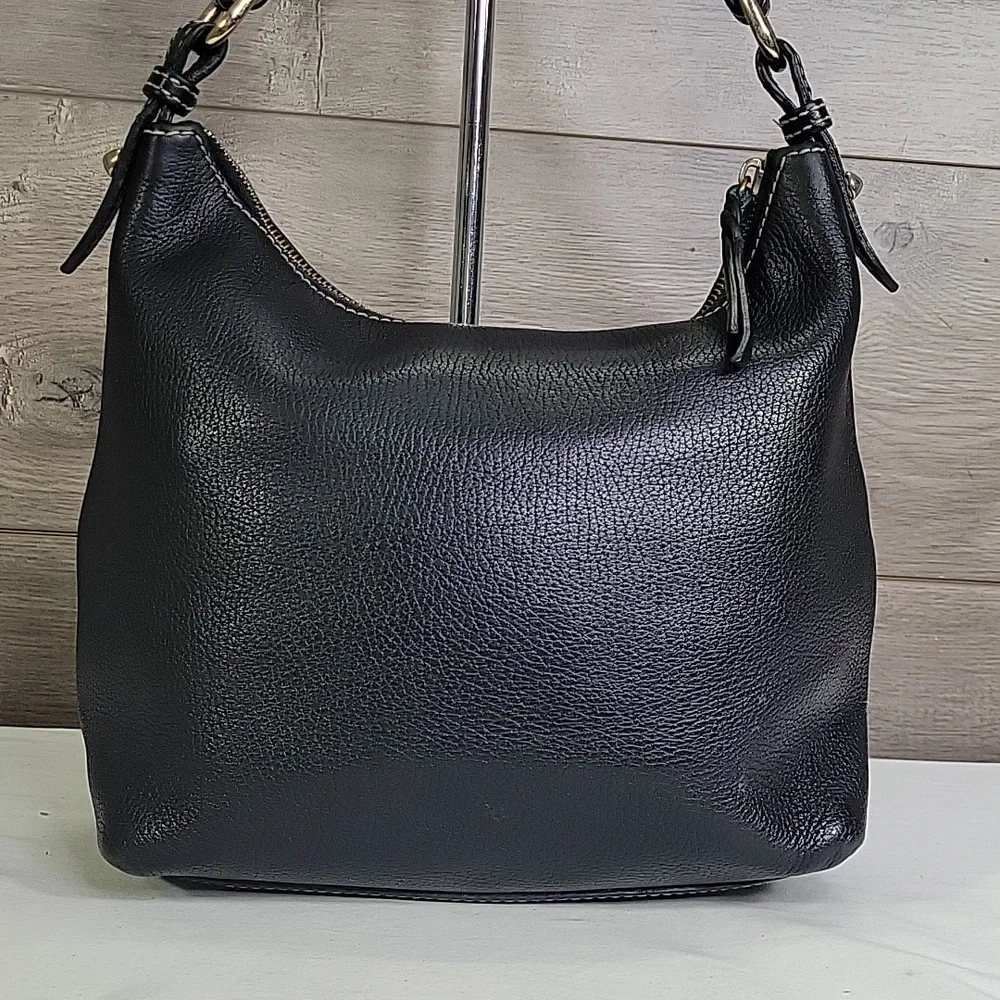 Dooney & Bourke Black Pebble Leather Shoulder Bag